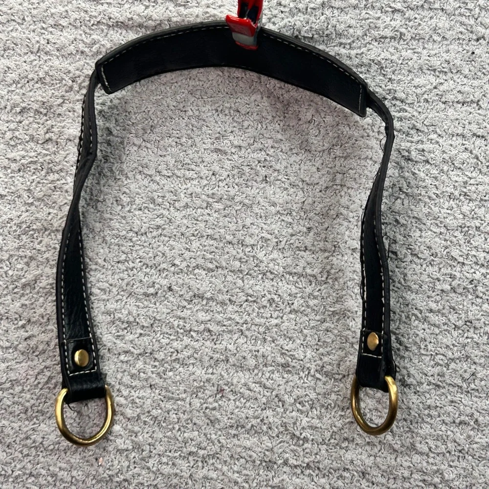 Coach Leather Strap Vintage Contrast Stitch Black OS Heritage Classic Retro Boho